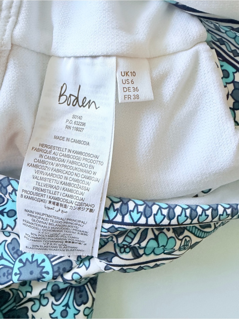 Boden Porto V-Neck Swimsuit Sz 6 - Picture 8 of 9